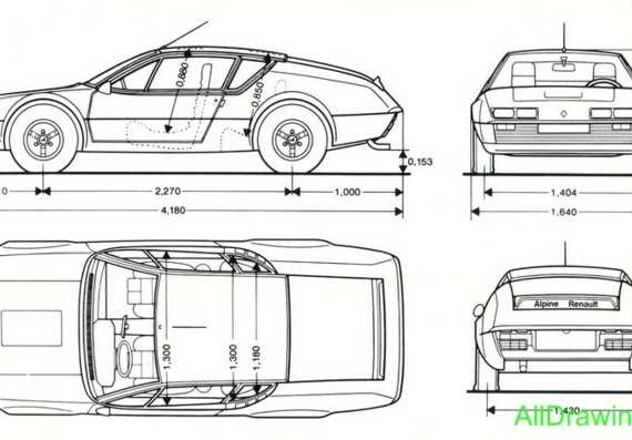 Renault Alpine A310 V6 (Renault Alpina A310 B6) - drawings (figures) of the car